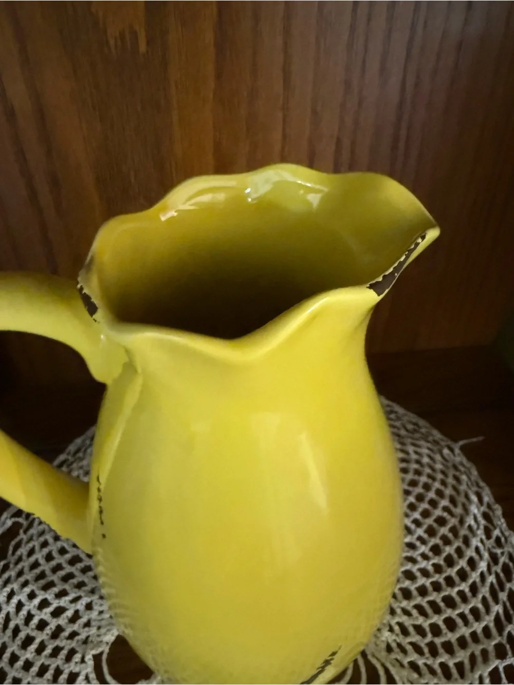 Sunny Yellow Ceramic Pitcher Decorative Vase